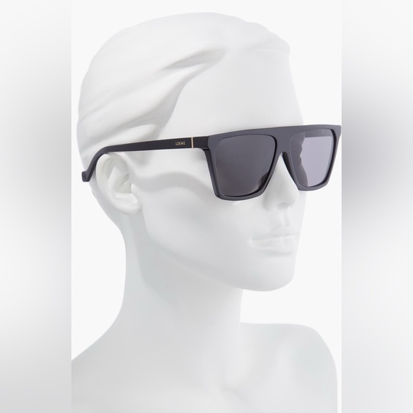 Loewe LW400601 Black 60mm Flattop Square Sunglasses Classic Glam Designer‎ main image 3